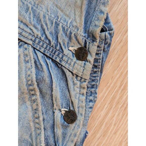 Sanforized Denim Overalls VTG 50s Repaired Distressed Thrashed Faded 35" Waist - Picture 6 of 16